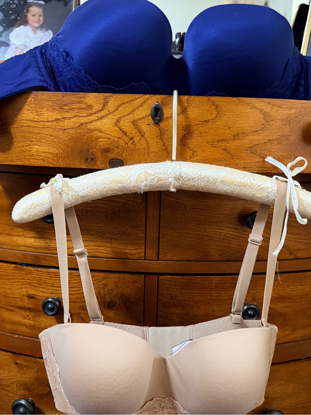 Victoria's Secret Lace Push-Up Bra in Gray and Fuchsia